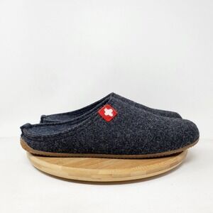 Living Kitzbuhel Slipper Womens 38 Wool Dark Grey Mule Slide Slip On House Shoes